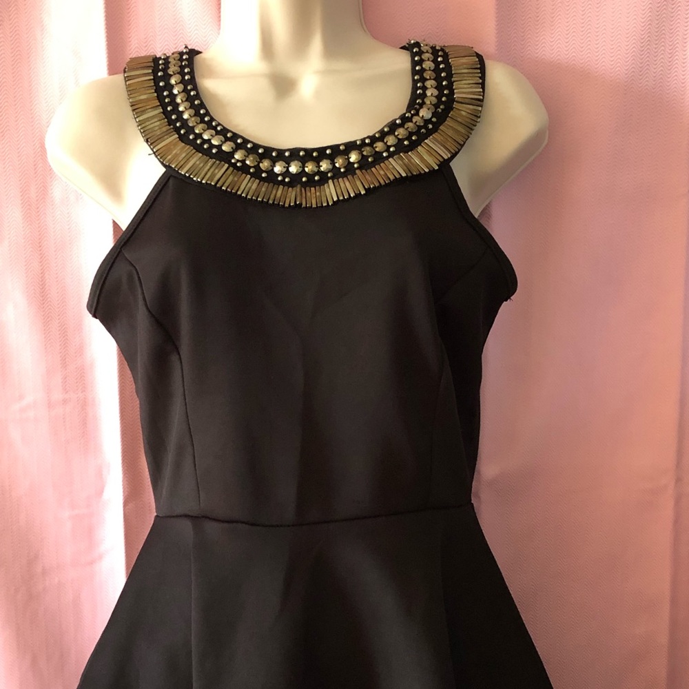Black peplum top